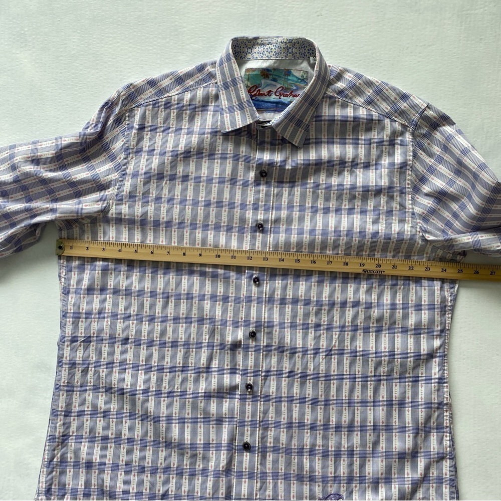 Robert Graham Classic Fit Button Up Shirt Flip Cuffs Mens XL Plaid - Picture 14 of 15